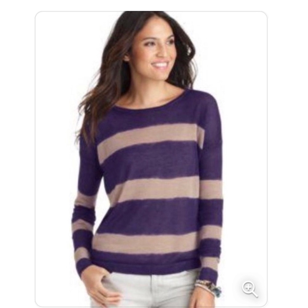 Loft two-toned purple striped sweater